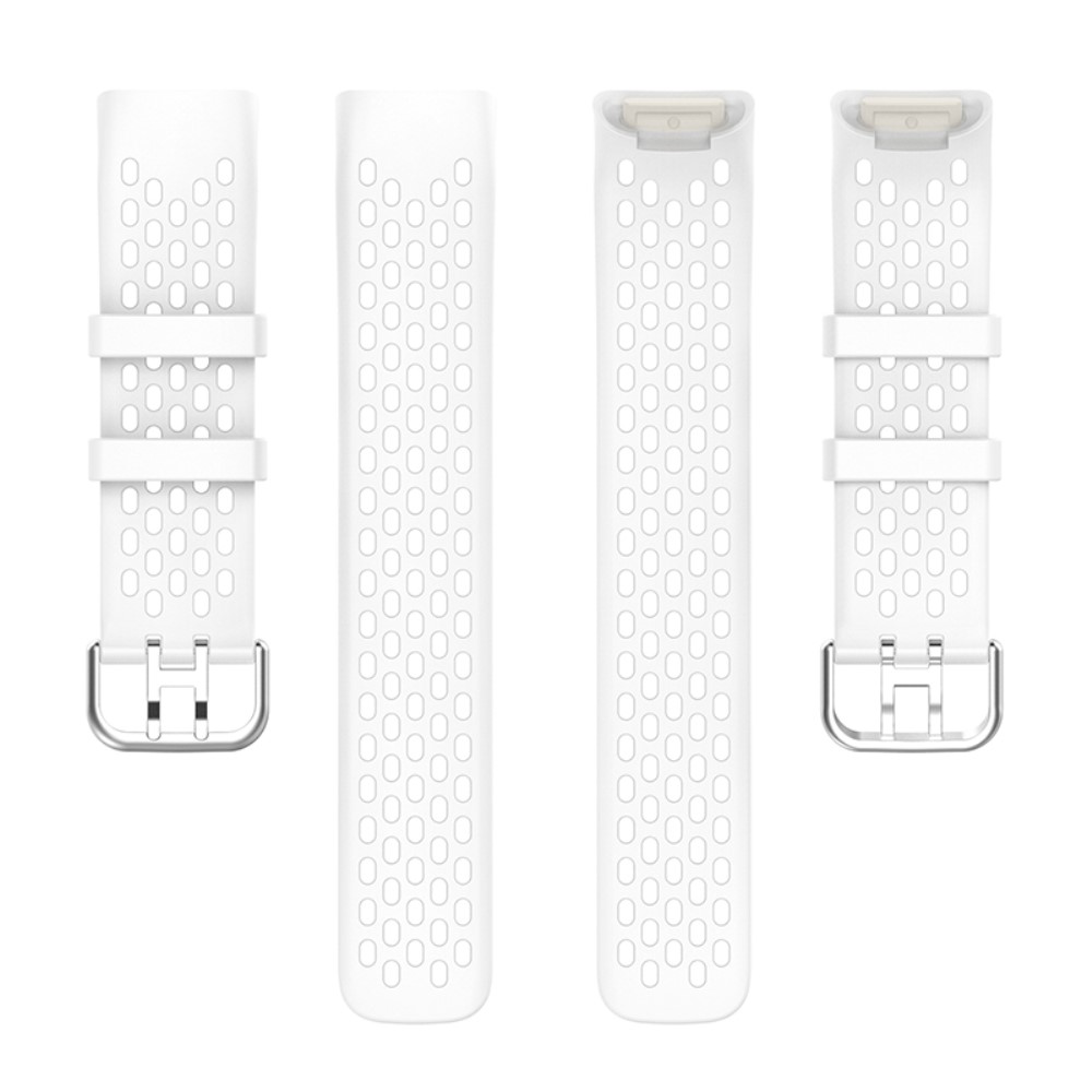  Fitbit Charge 6 / 5 Armband Silikon Ihåligt Vit