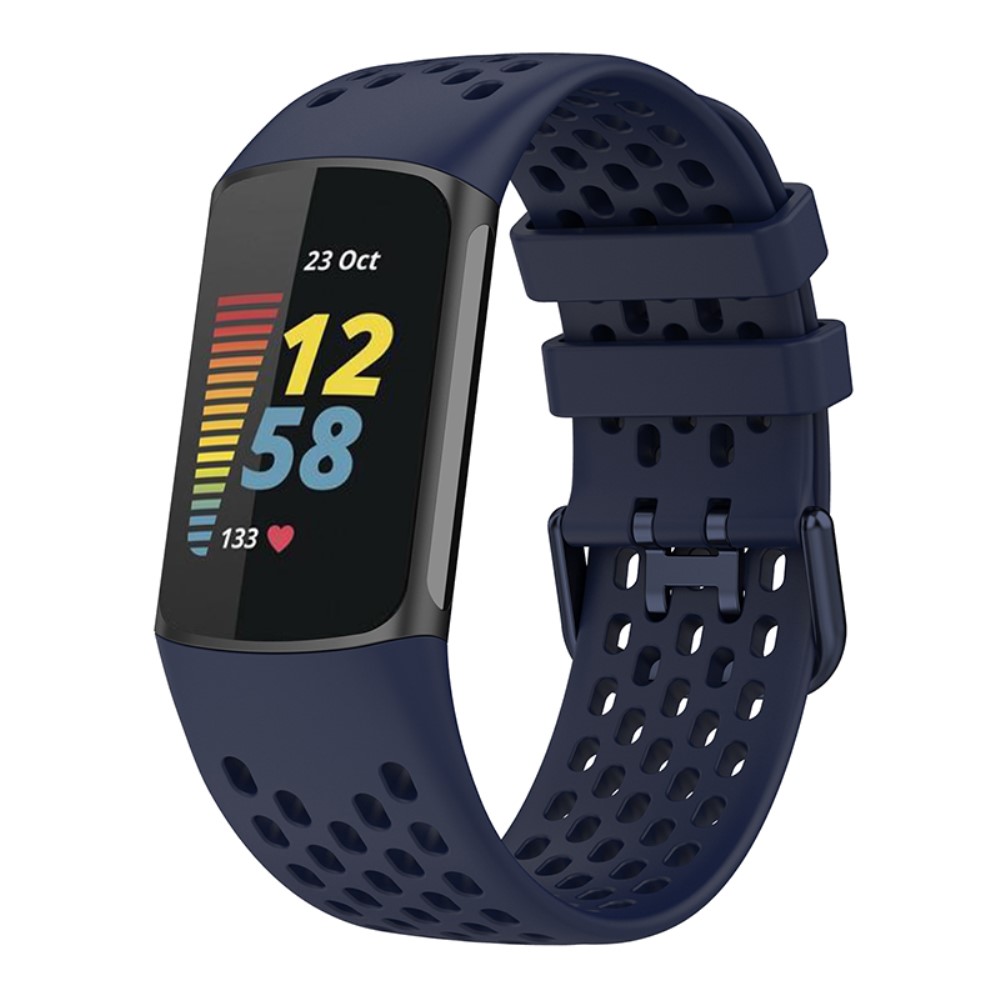  Fitbit Charge 6 / 5 Armband Silikon Ihåligt Mörk Blå