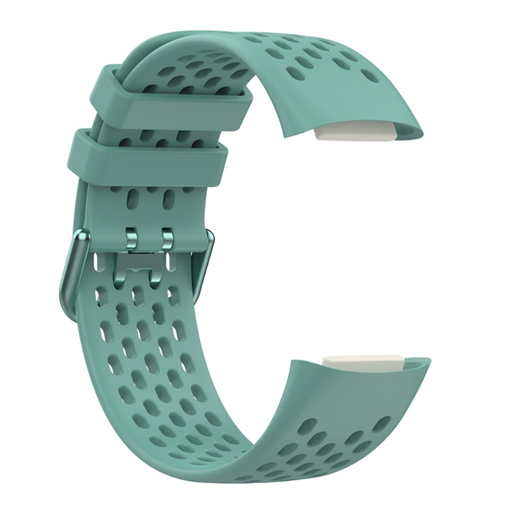 Fitbit Charge 6 / 5 Armband Silikon Ihåligt Svartaktig Grön