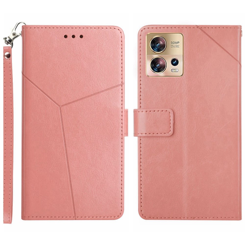  Motorola Edge 30 Fusion 5G Fodral Y-Shape Läder Roséguld