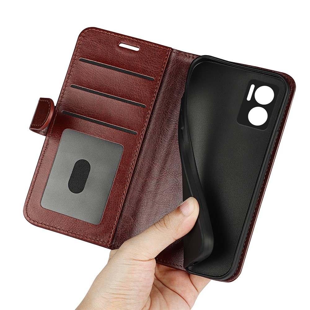  Xiaomi Redmi 10 5G Fodral Crazy Horse Läder Brun