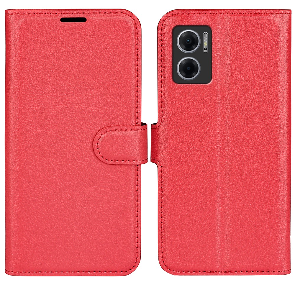  Xiaomi Redmi 10 5G Fodral Litchi Läder Röd