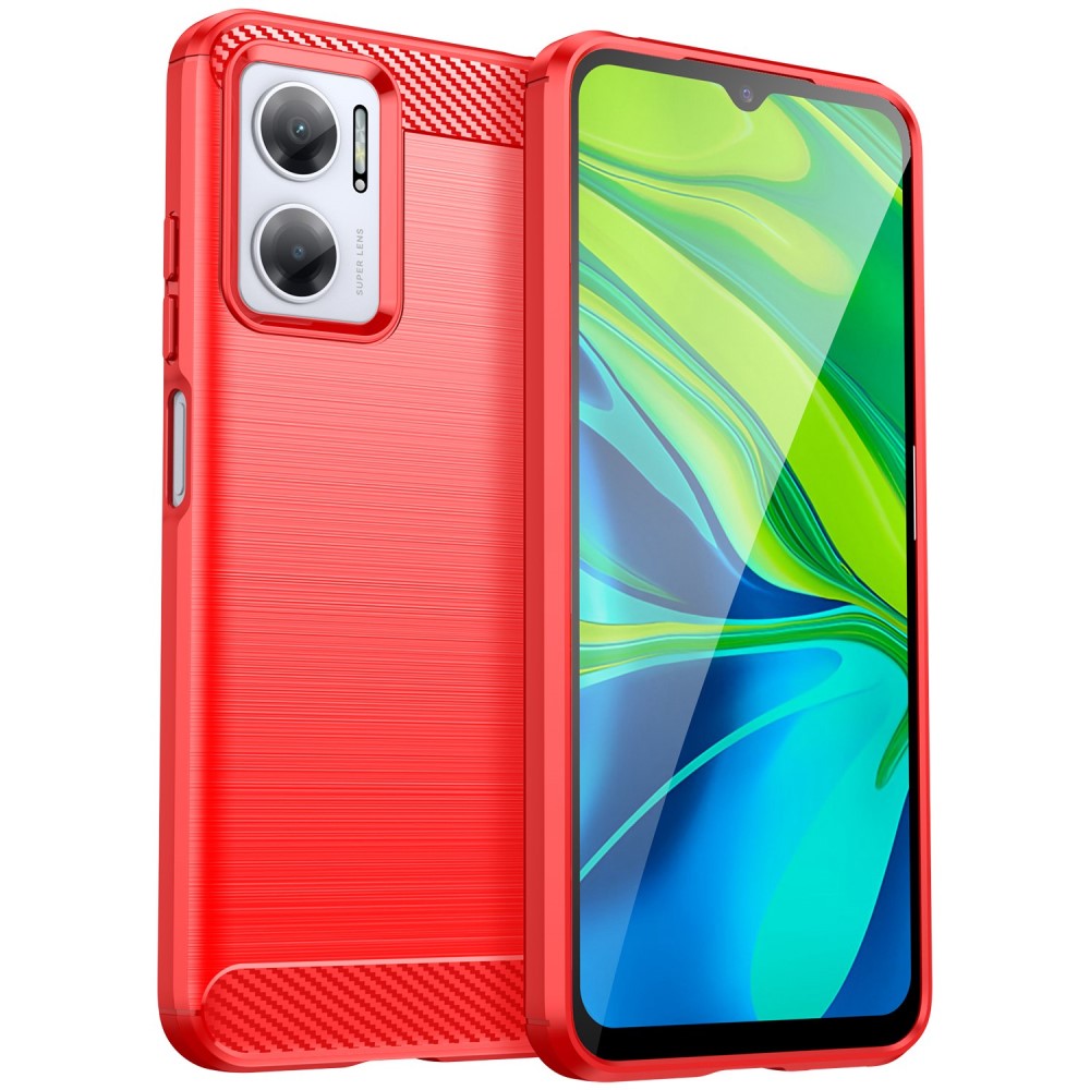  Xiaomi Redmi 10 5G Skal Borstad Stål Textur Röd