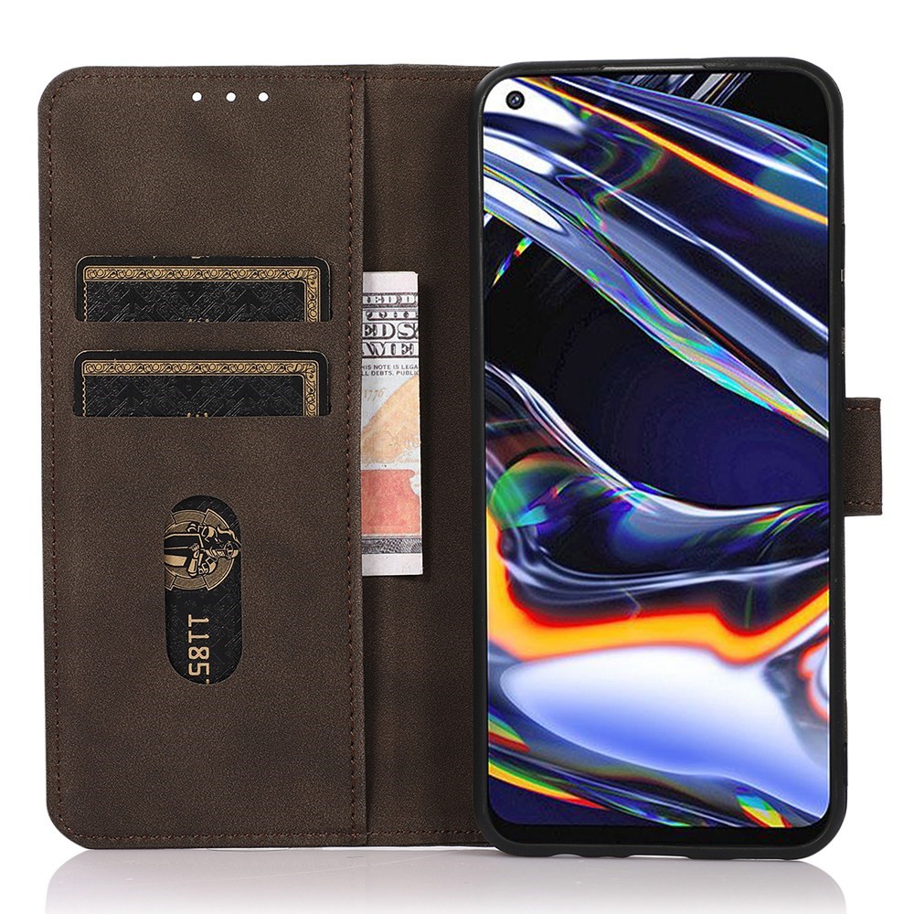 KHAZNEH KHAZNEH Xiaomi Redmi 10 5G Fodral Retro Läder Brun