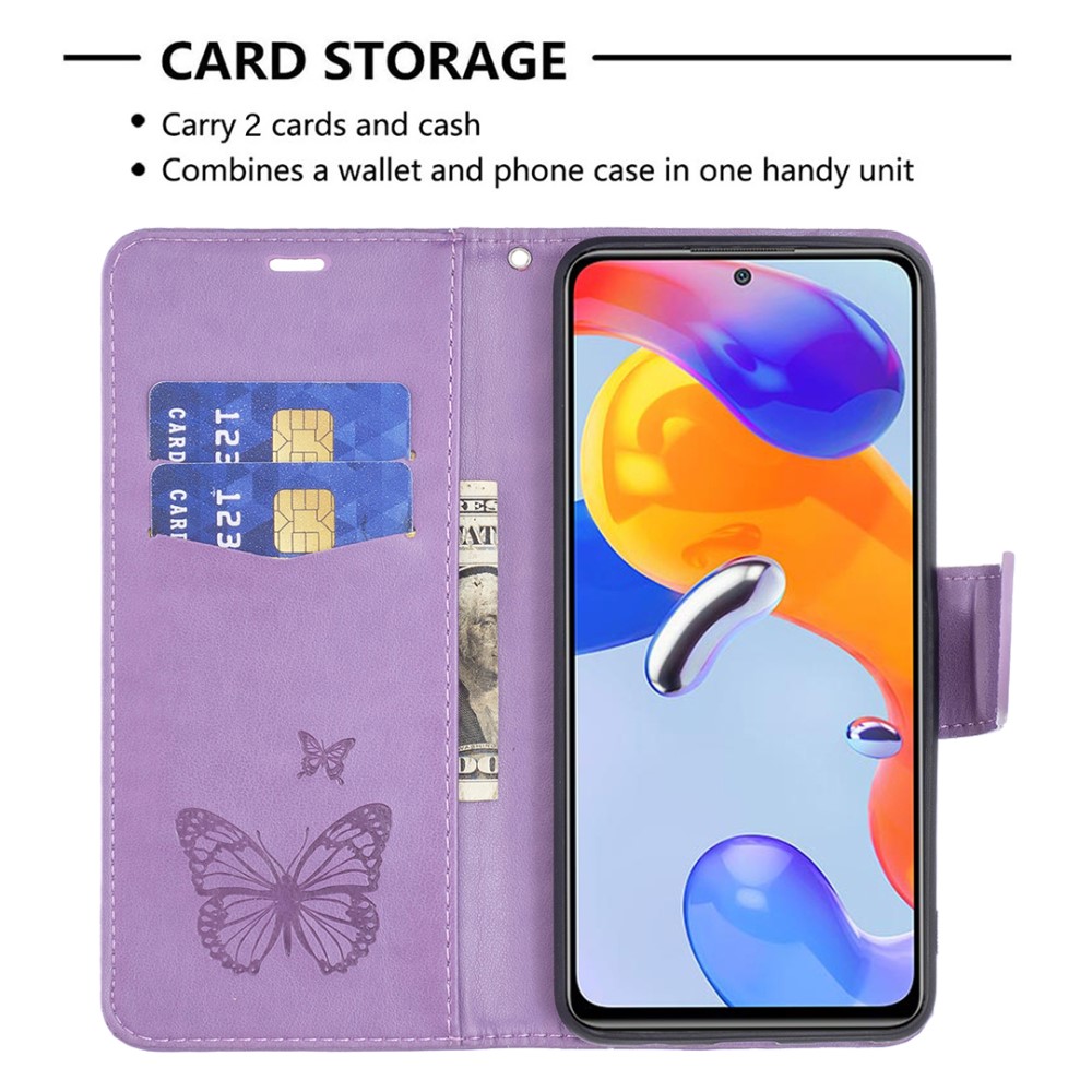  Xiaomi Redmi 10 5G Fodral Butterfly Lila