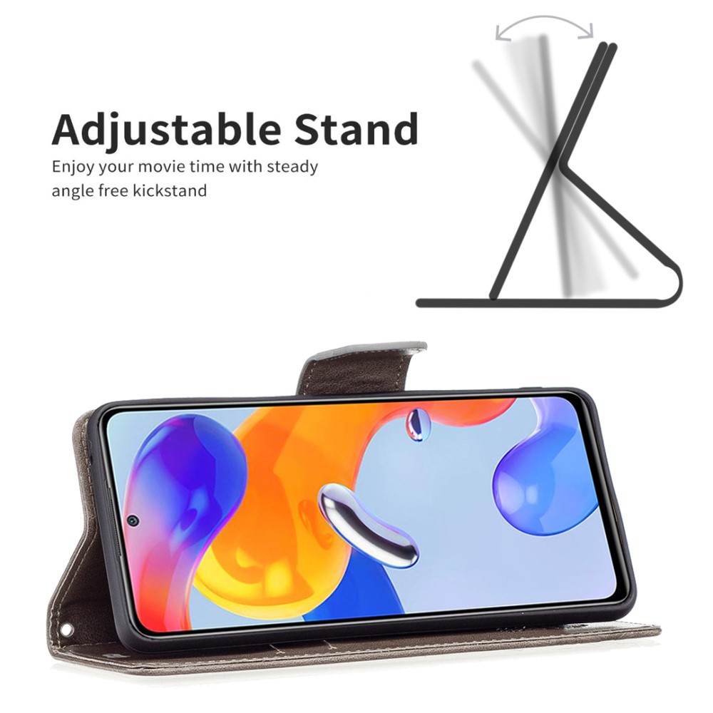  Xiaomi Redmi 10 5G Fodral Butterfly Grå