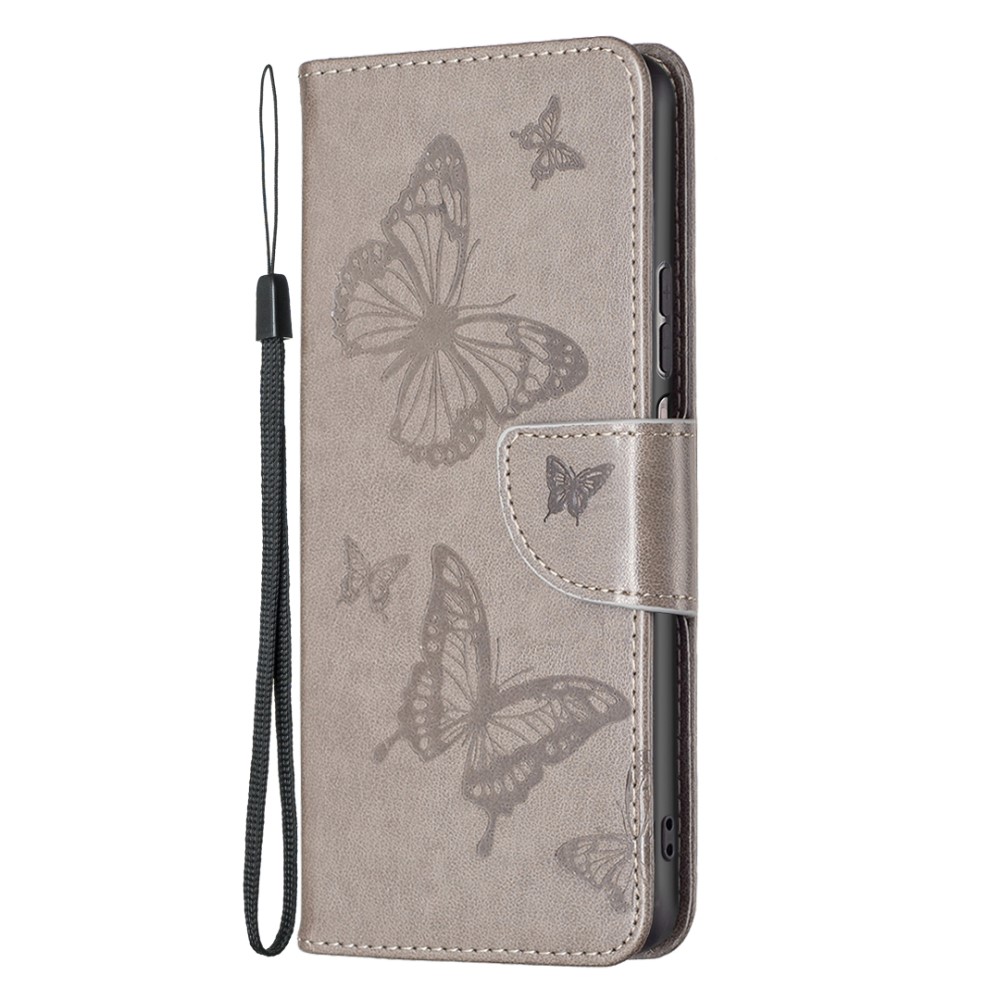  Xiaomi Redmi 10 5G Fodral Butterfly Grå