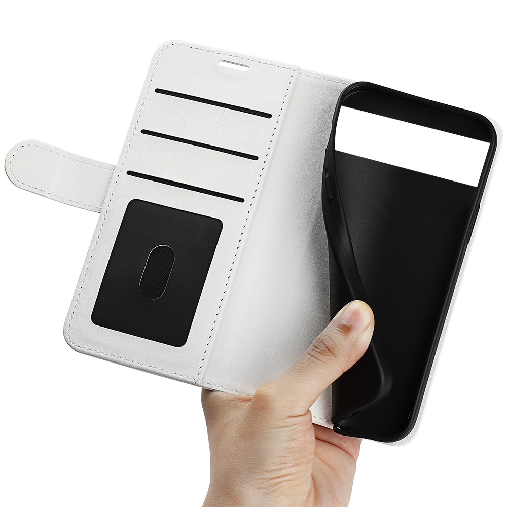  Google Pixel 7 Fodral Crazy Horse Läder Vit
