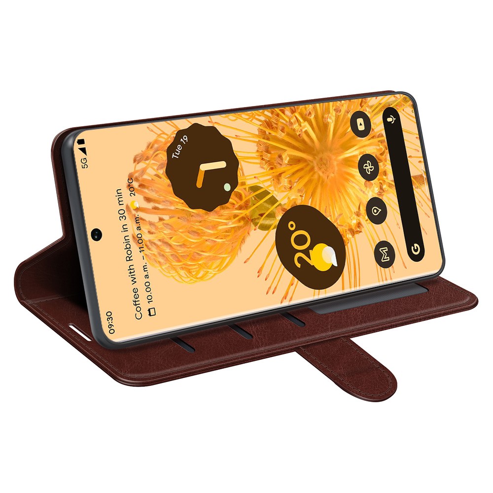  Google Pixel 7 Fodral Crazy Horse Läder Brun