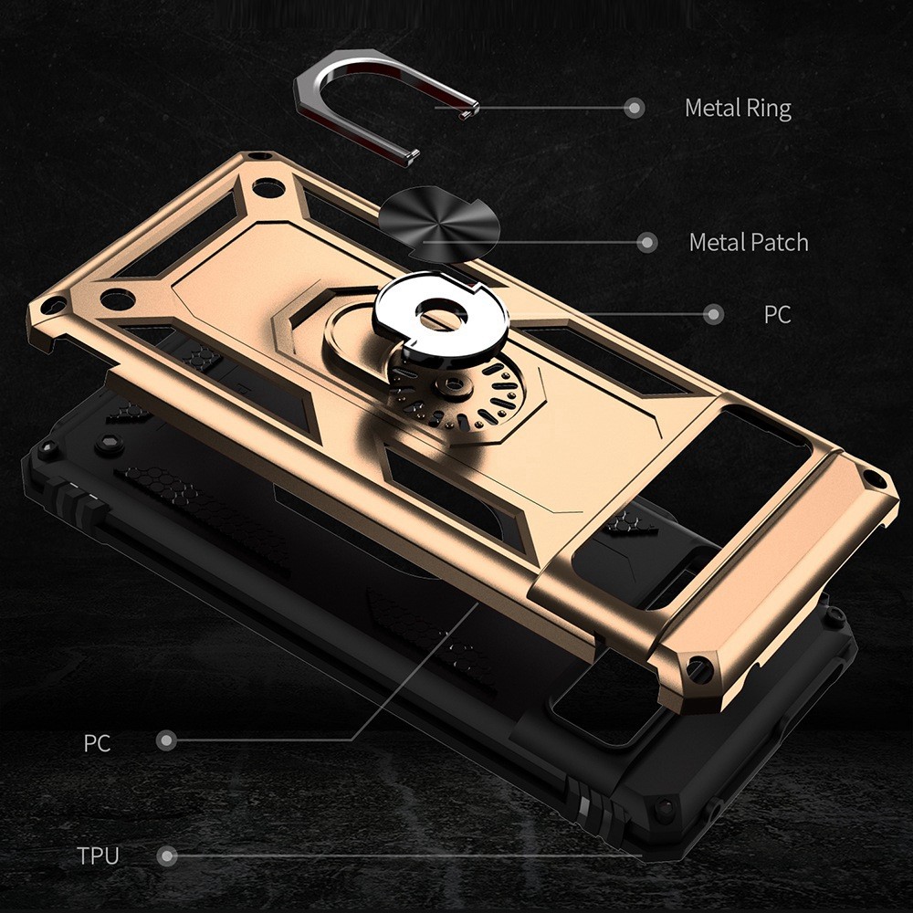  Google Pixel 7 Skal Shockproof Hybrid Ring Armor Guld