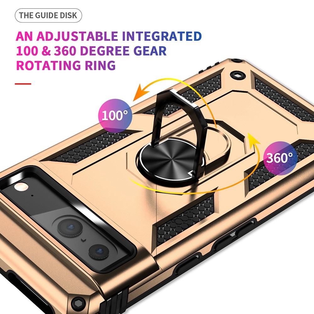  Google Pixel 7 Skal Shockproof Hybrid Ring Armor Guld
