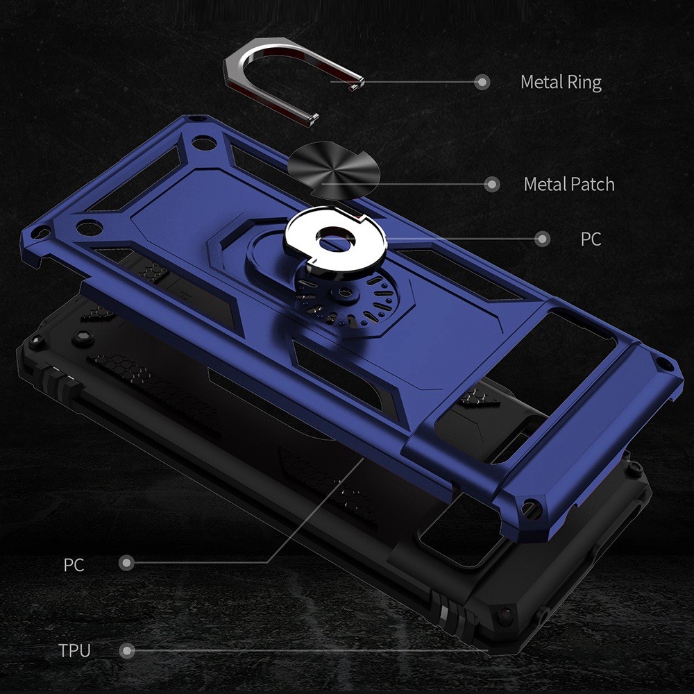  Google Pixel 7 Skal Shockproof Hybrid Ring Armor Blå