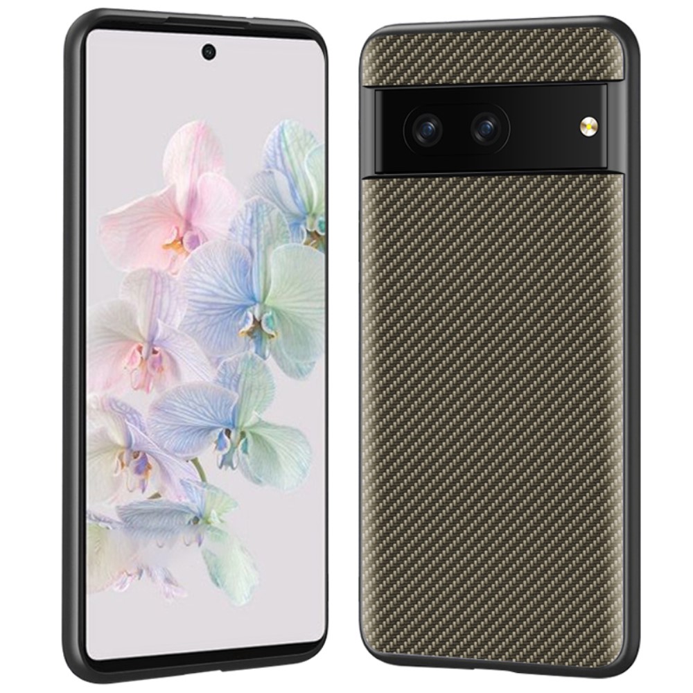  Google Pixel 7 Skal Kolfiber Textur Guld