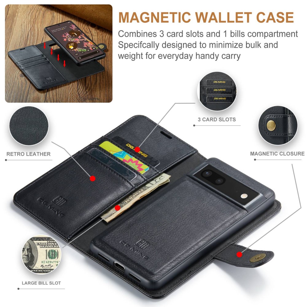 DG.MING DG.MING Google Pixel 7 2in1 Magnet Fodral / Skal Svart