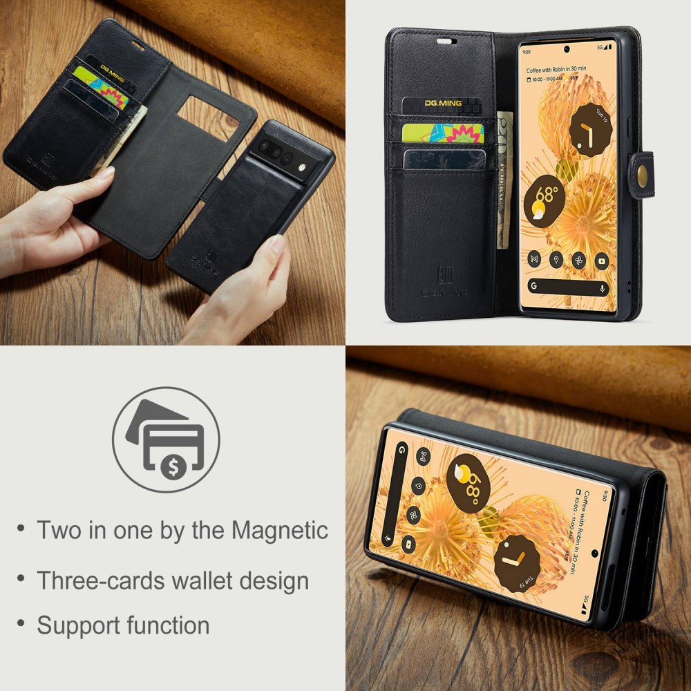 DG.MING DG.MING Google Pixel 7 Pro 2in1 Magnet Fodral / Skal Svart
