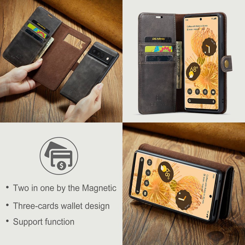 DG.MING DG.MING Google Pixel 7 Pro 2in1 Magnet Fodral / Skal Grå