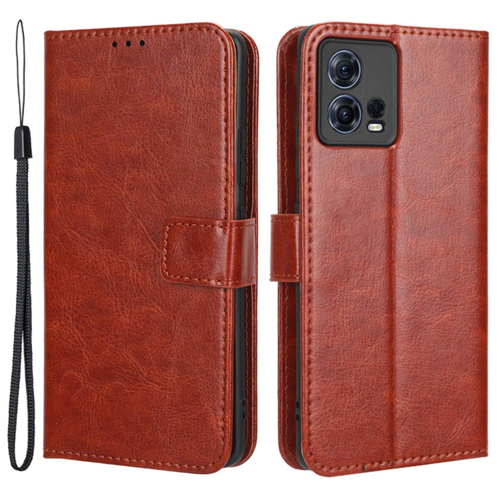  Motorola Edge 30 Fusion 5G Fodral Crazy Horse Läder Brun