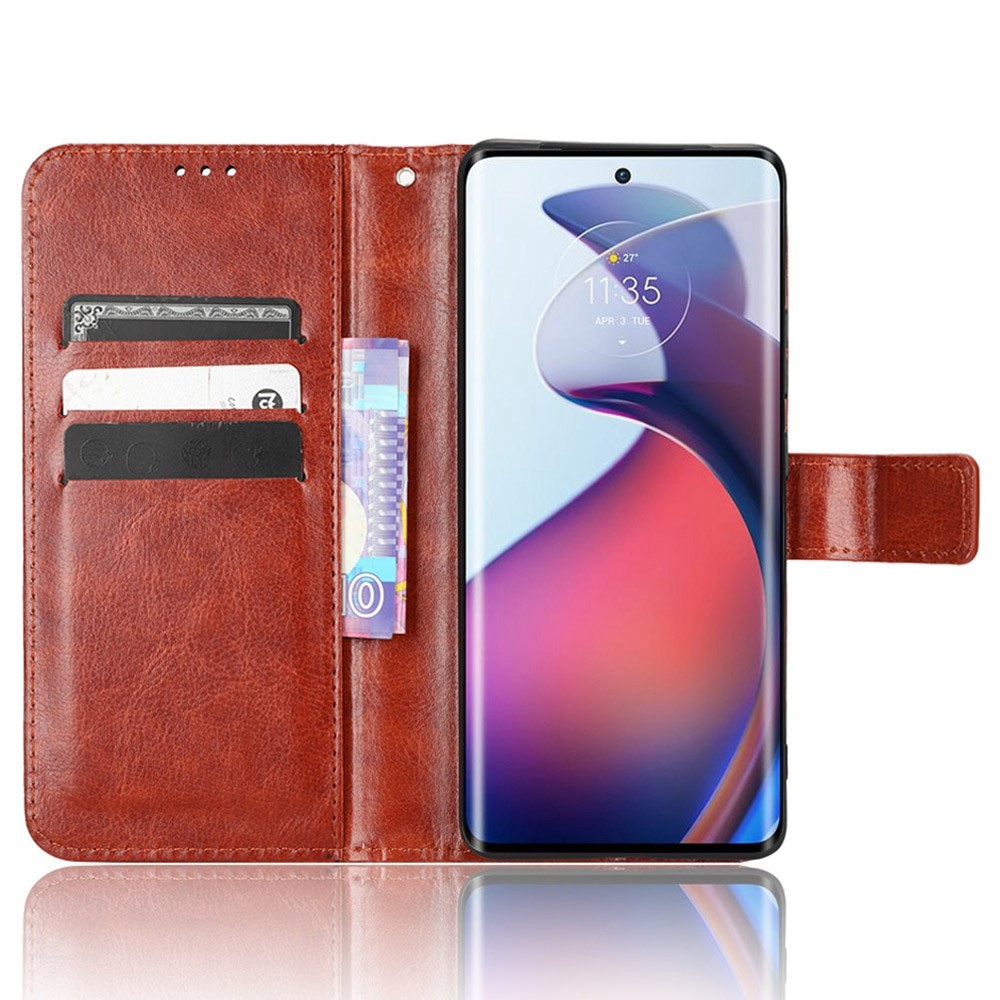  Motorola Edge 30 Fusion 5G Fodral Crazy Horse Läder Brun
