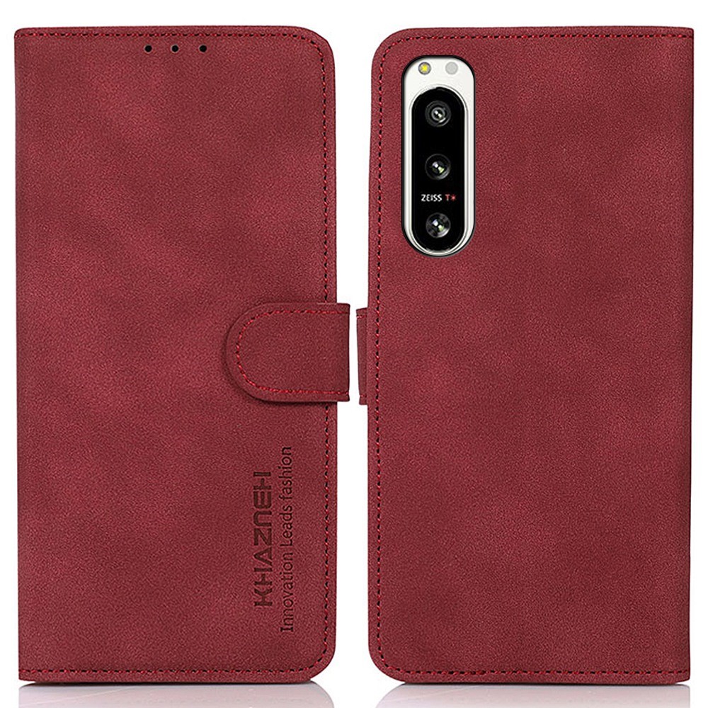 KHAZNEH KHAZNEH Sony Xperia 5 IV Fodral Retro Läder Röd