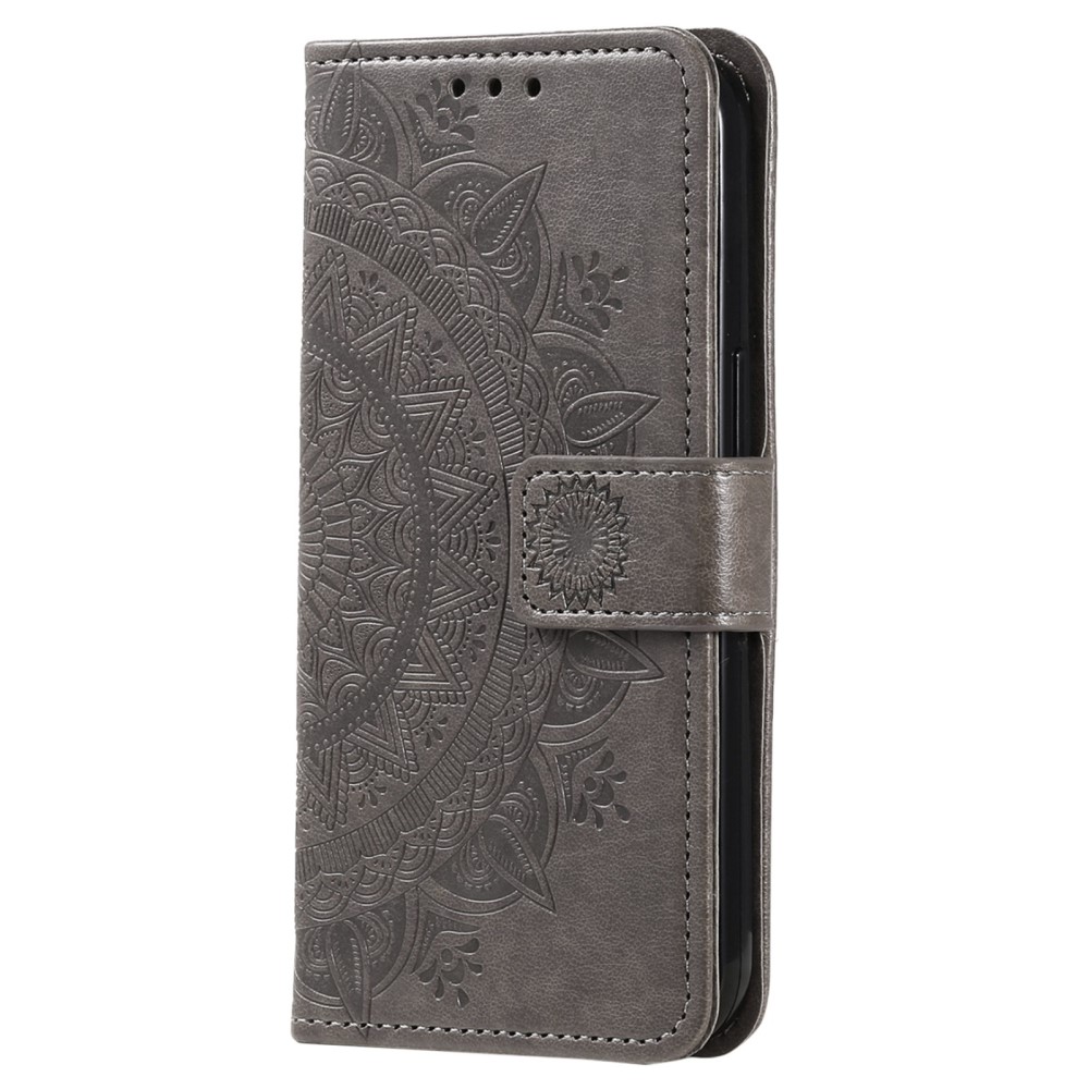  Sony Xperia 5 IV Fodral Mandala Läder Grå