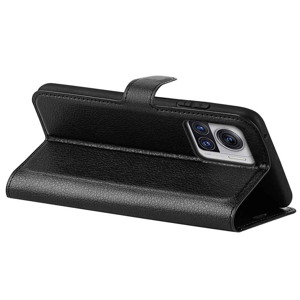  Motorola Edge 30 Ultra 5G Fodral Litchi Läder Svart