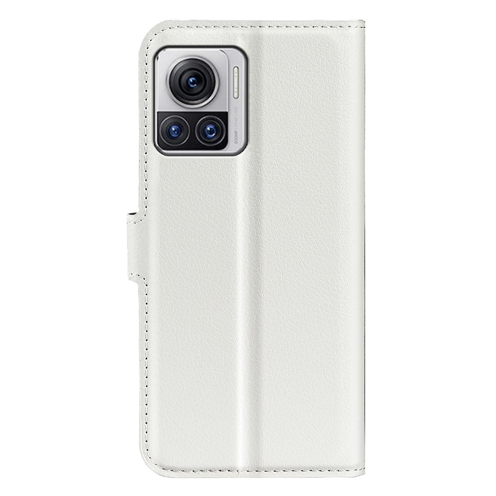  Motorola Edge 30 Ultra 5G Fodral Litchi Läder Vit