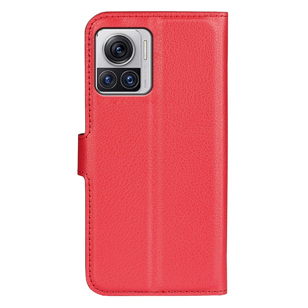  Motorola Edge 30 Ultra 5G Fodral Litchi Läder Röd