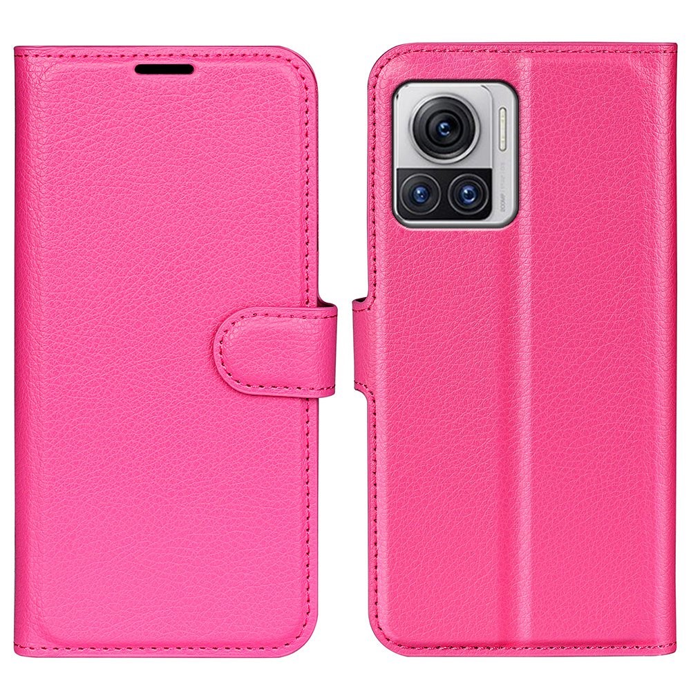  Motorola Edge 30 Ultra 5G Fodral Litchi Läder Rosa