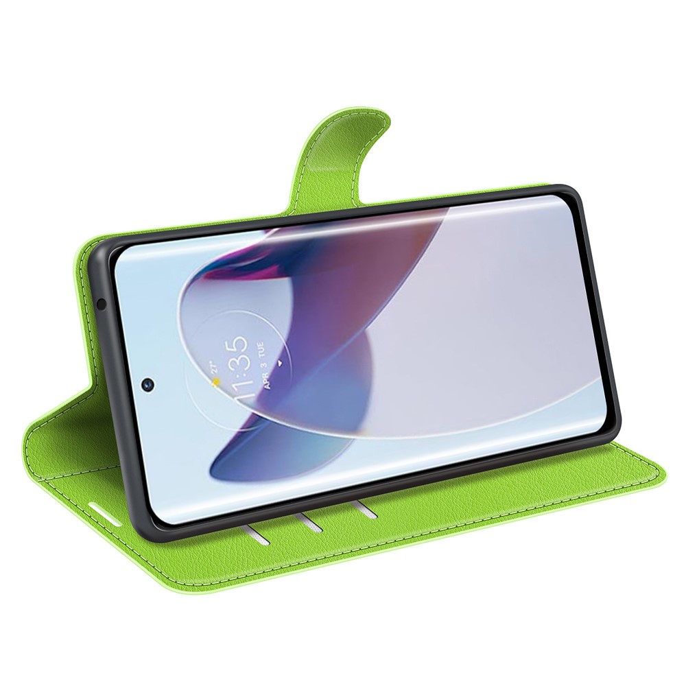  Motorola Edge 30 Ultra 5G Fodral Litchi Läder Grön
