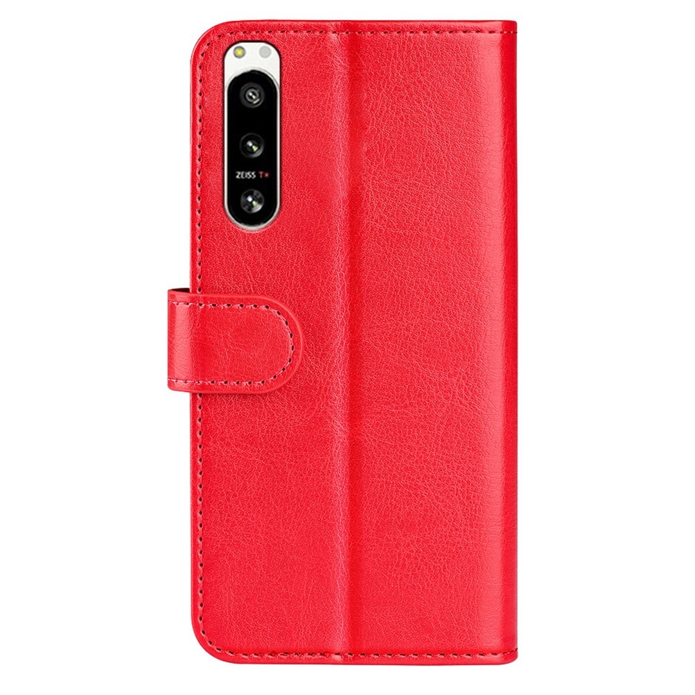  Sony Xperia 5 IV Fodral Crazy Horse Läder Röd