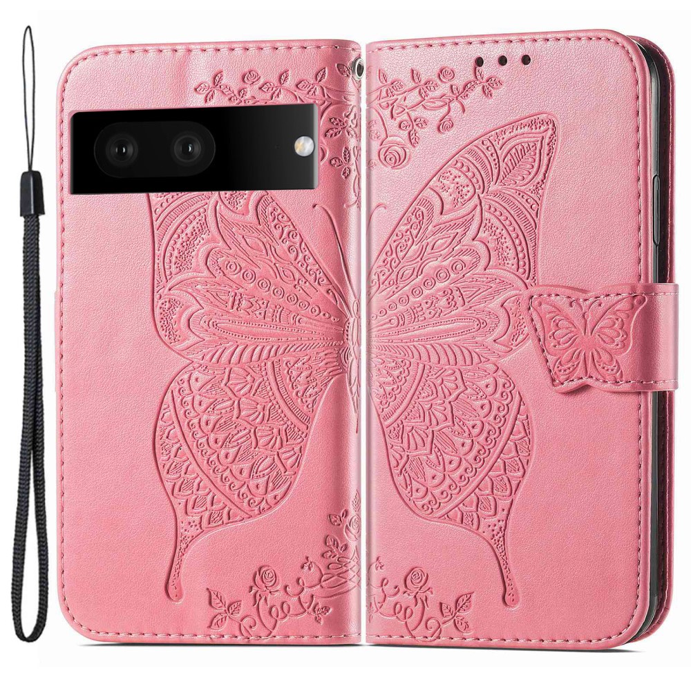 Google Pixel 7 Fodral Fjäril Tryck Rosa