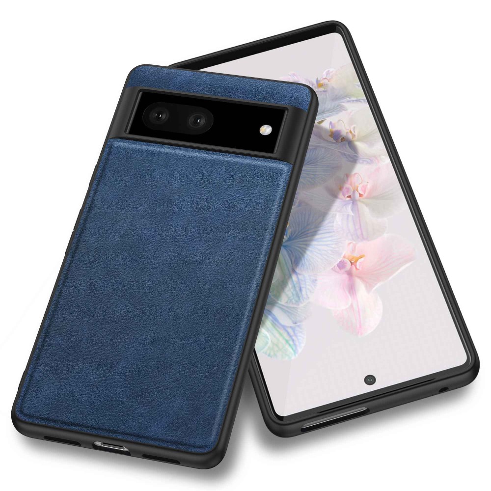  Google Pixel 7 Skal Retro Läderbelagt Blå