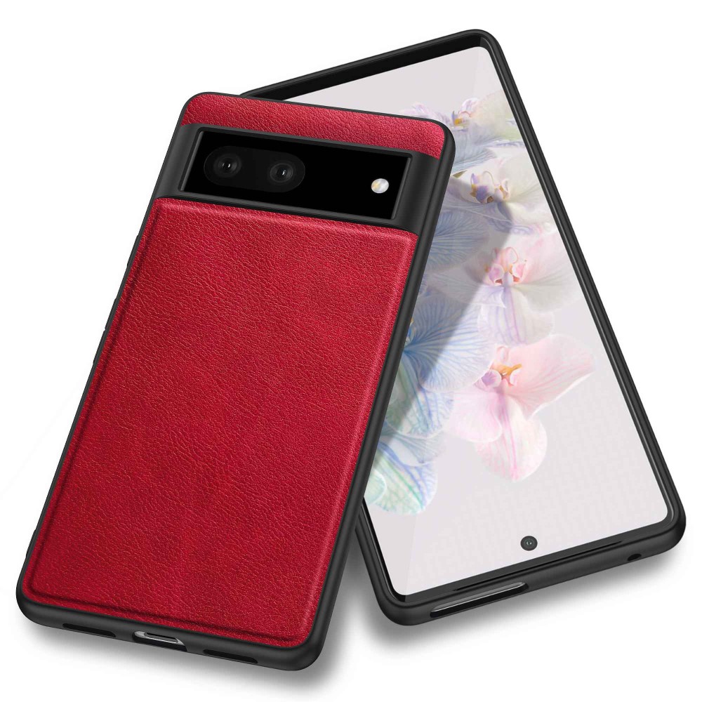  Google Pixel 7 Skal Retro Läderbelagt Röd