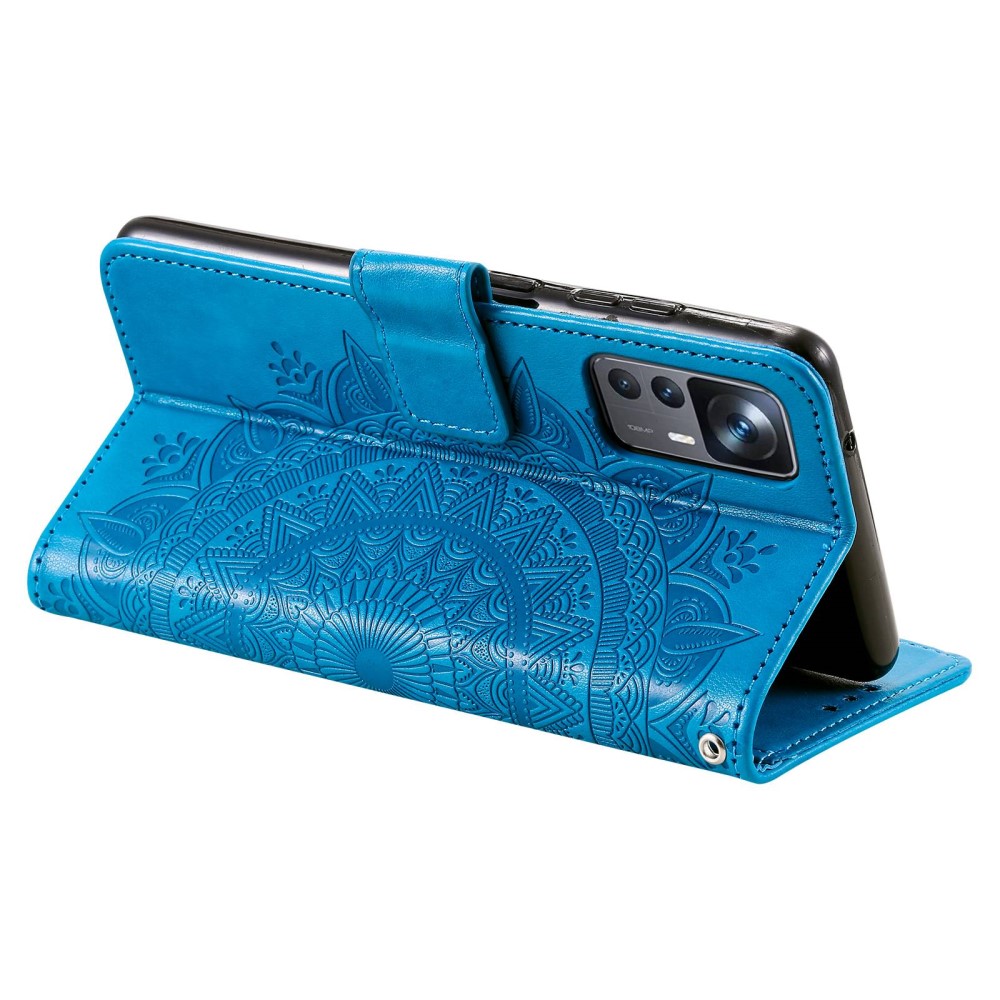  Xiaomi 12T / 12T Pro Fodral Mandala Läder Blå