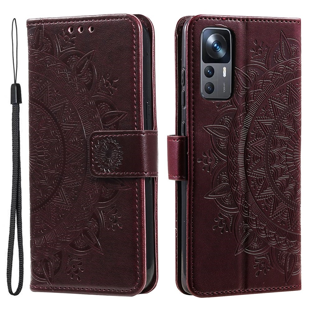 Xiaomi 12T / 12T Pro Fodral Mandala Läder Brun