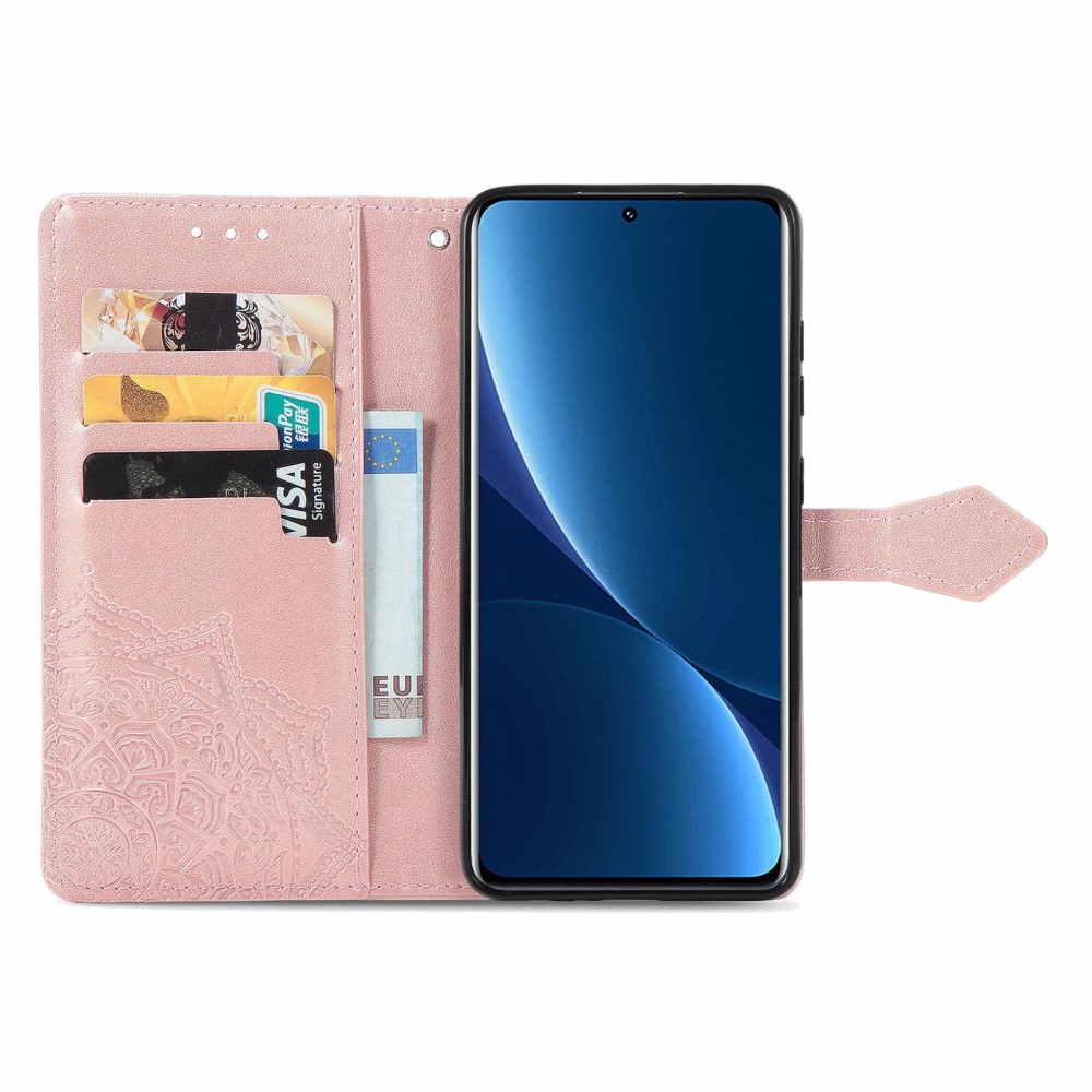  Xiaomi 12T / 12T Pro Fodral Mandala Läder Roséguld