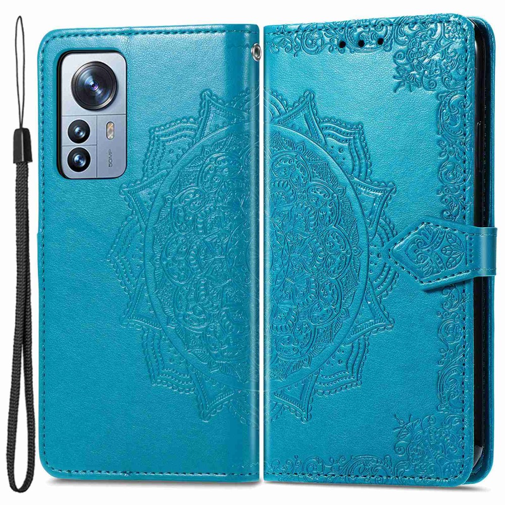  Xiaomi 12T / 12T Pro Fodral Mandala Läder Blå