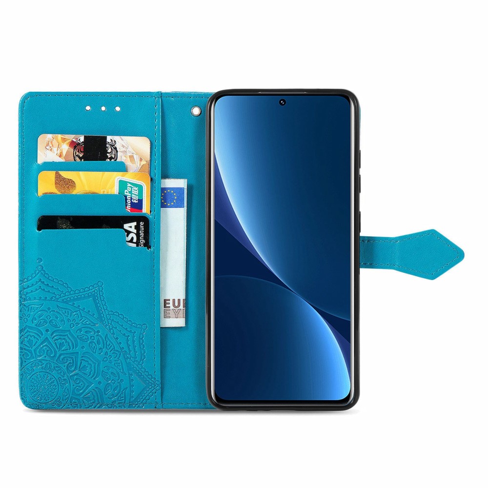  Xiaomi 12T / 12T Pro Fodral Mandala Läder Blå