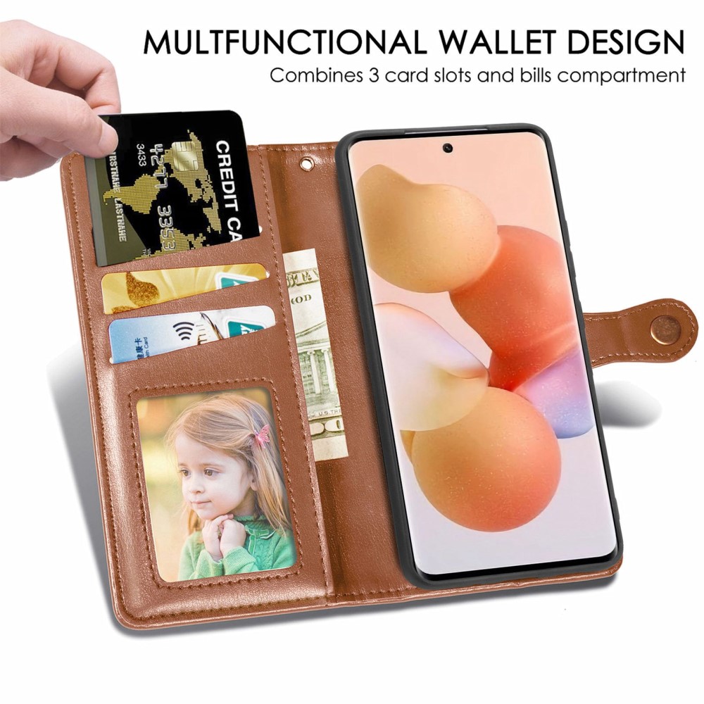  Xiaomi 12T / 12T Pro Fodral Magnetisk Mässing Brun
