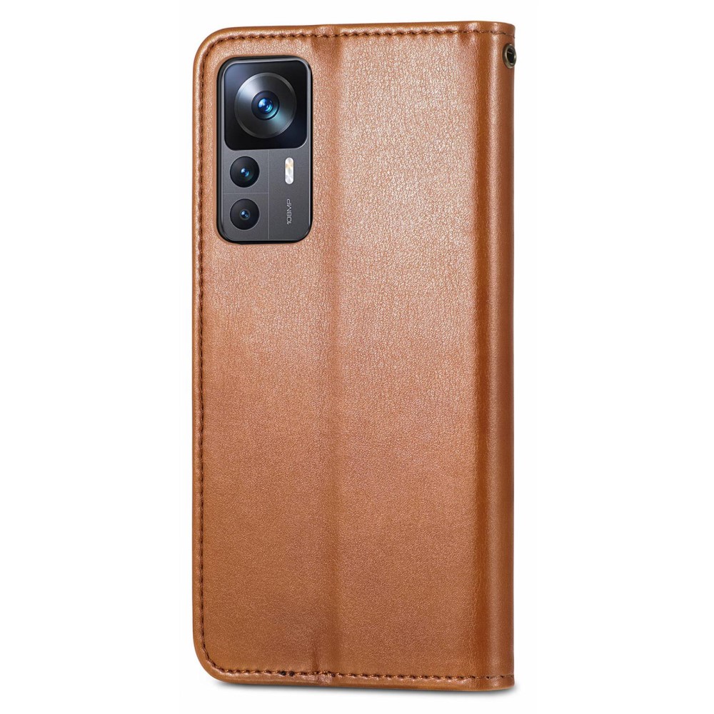  Xiaomi 12T / 12T Pro Fodral Magnetisk Mässing Brun