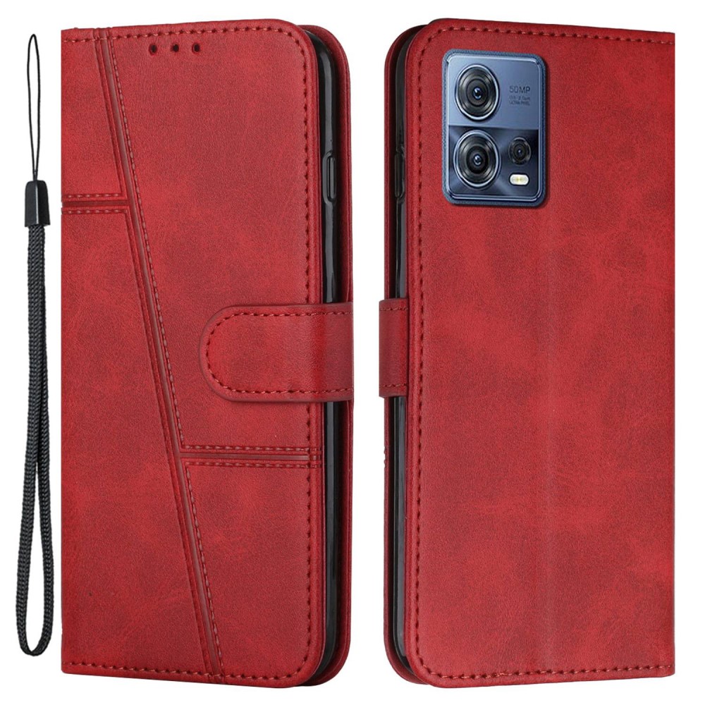 Motorola Edge 30 Fusion 5G Fodral Läder Röd