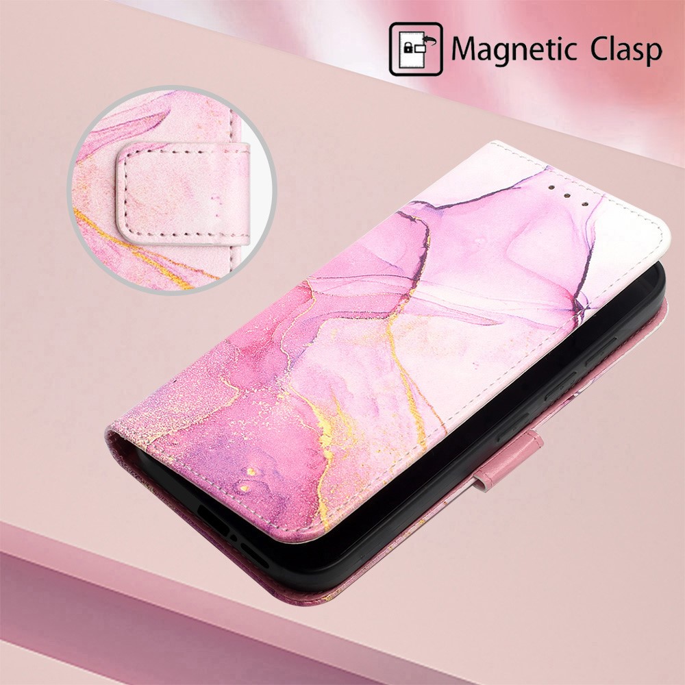  Xiaomi 12T / 12T Pro Fodral Marmor Rosa/Lila/Guld