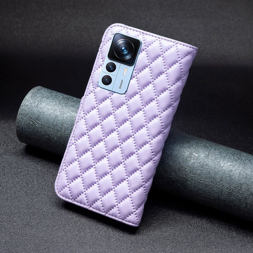  Xiaomi 12T / 12T Pro Fodral Diamond Läder Lila