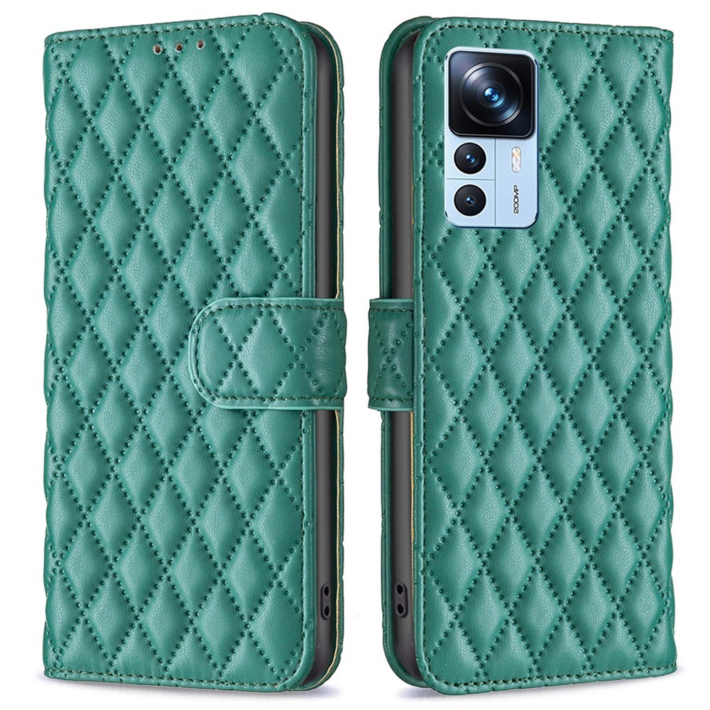 Xiaomi 12T / 12T Pro Fodral Diamond Läder Grön
