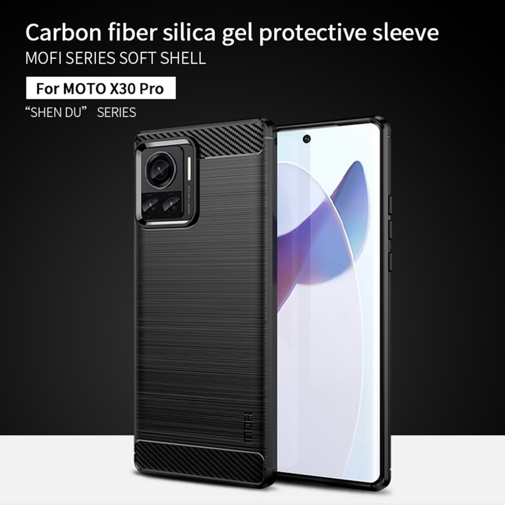 MOFI MOFI Motorola Edge 30 Ultra 5G Skal Borstad Stål Textur Röd