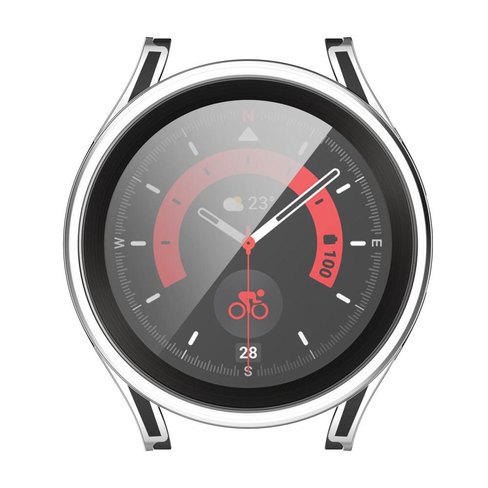  Galaxy Watch 4/5 40mm Skal Med Härdat Glas Svart/Silver