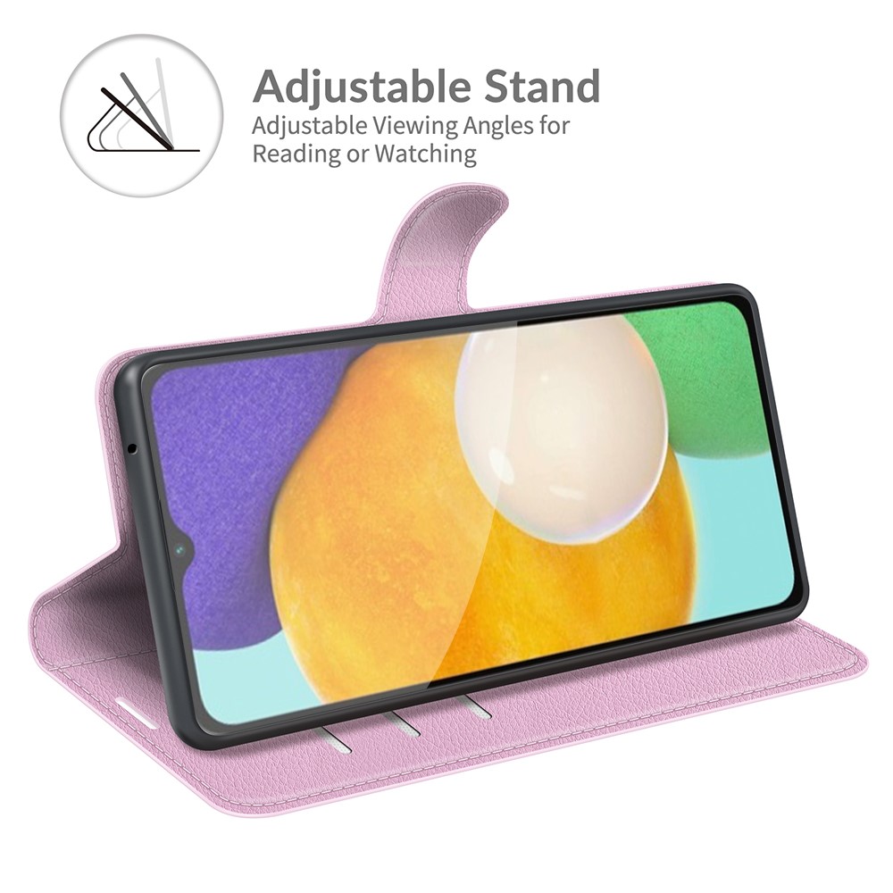  Samsung Galaxy A04s / A13 5G Fodral Litchi Läder Ljus Rosa