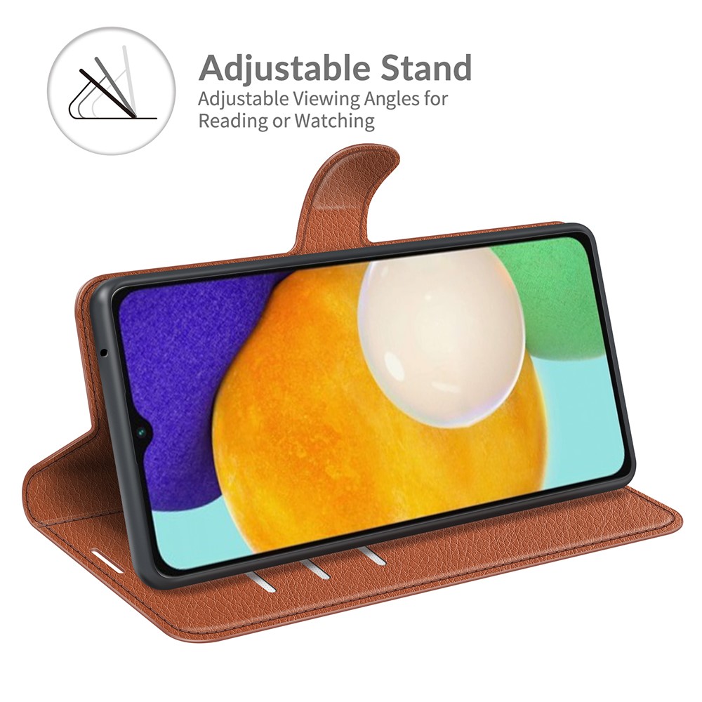  Samsung Galaxy A04s / A13 5G Fodral Litchi Läder Brun