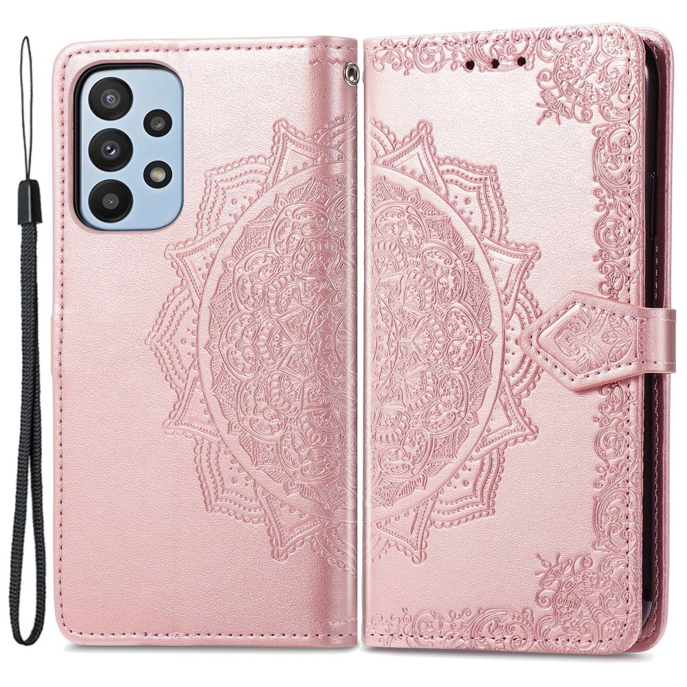  Samsung Galaxy A23 5G Fodral Mandala Läder Roséguld