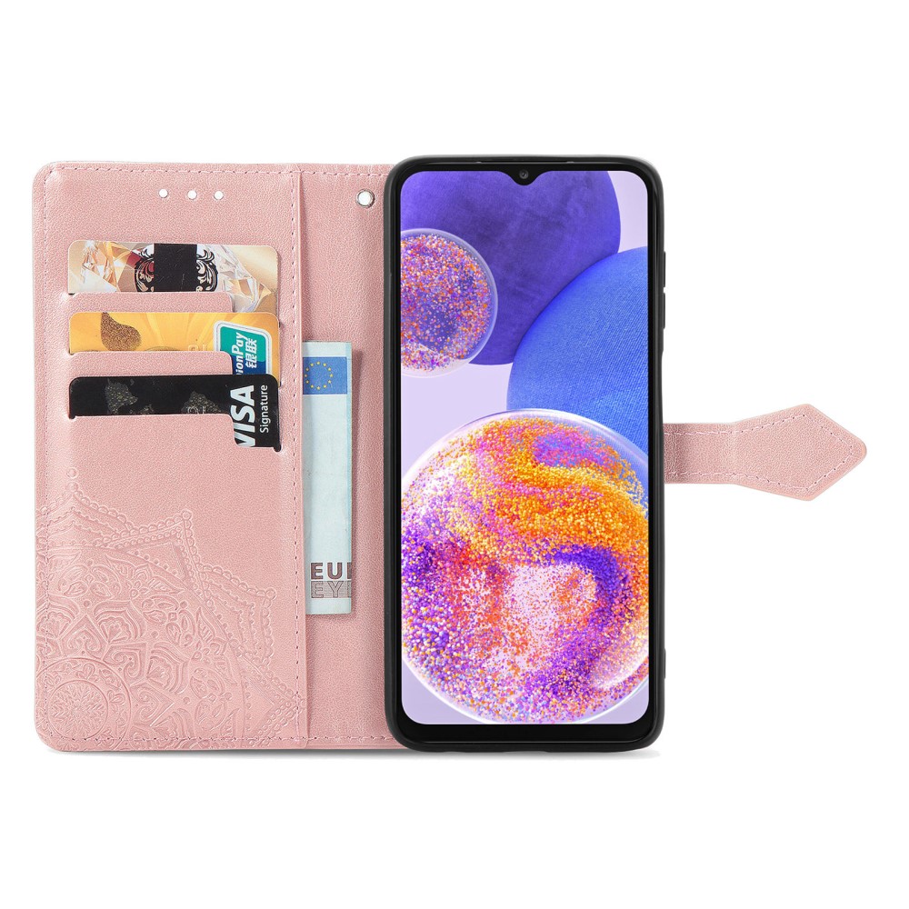  Samsung Galaxy A23 5G Fodral Mandala Läder Roséguld
